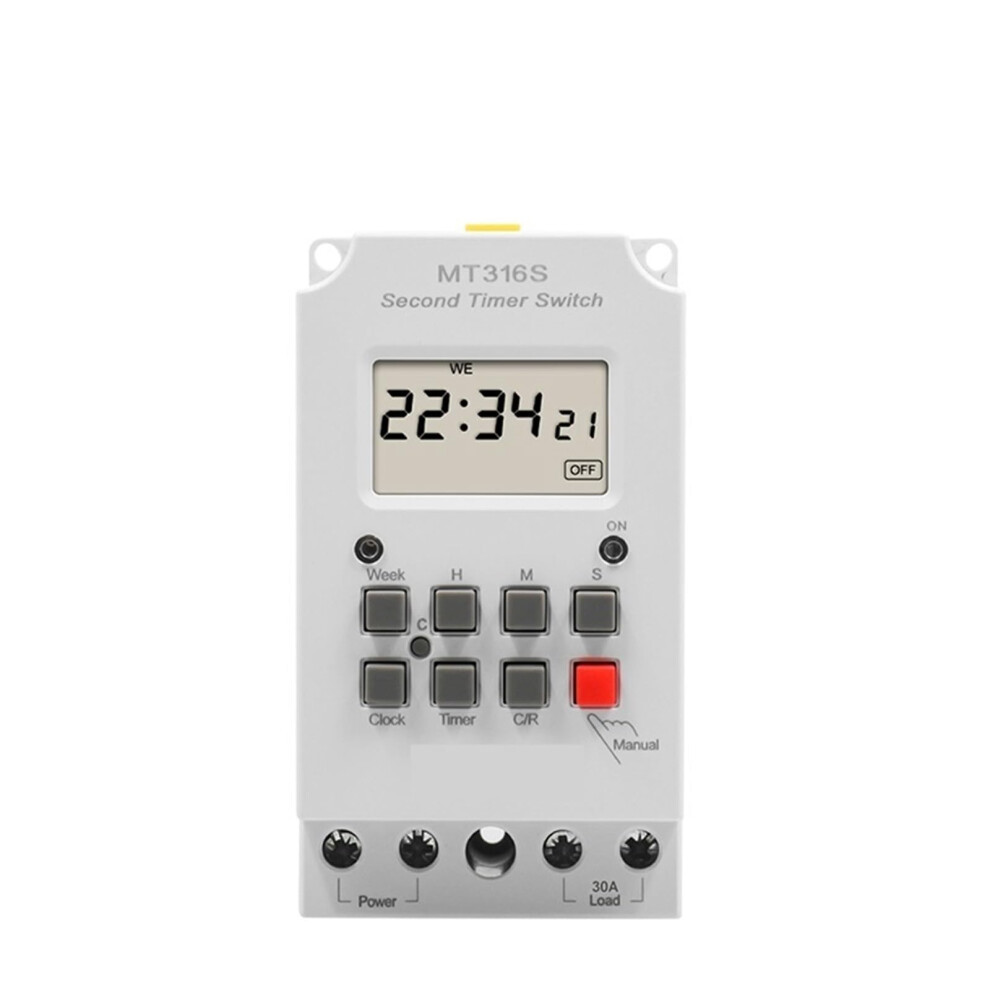 220V 30A Programmable Timer Switch With 7Day Digital Relay, Load Capacity, Easy Setup 9070919448614