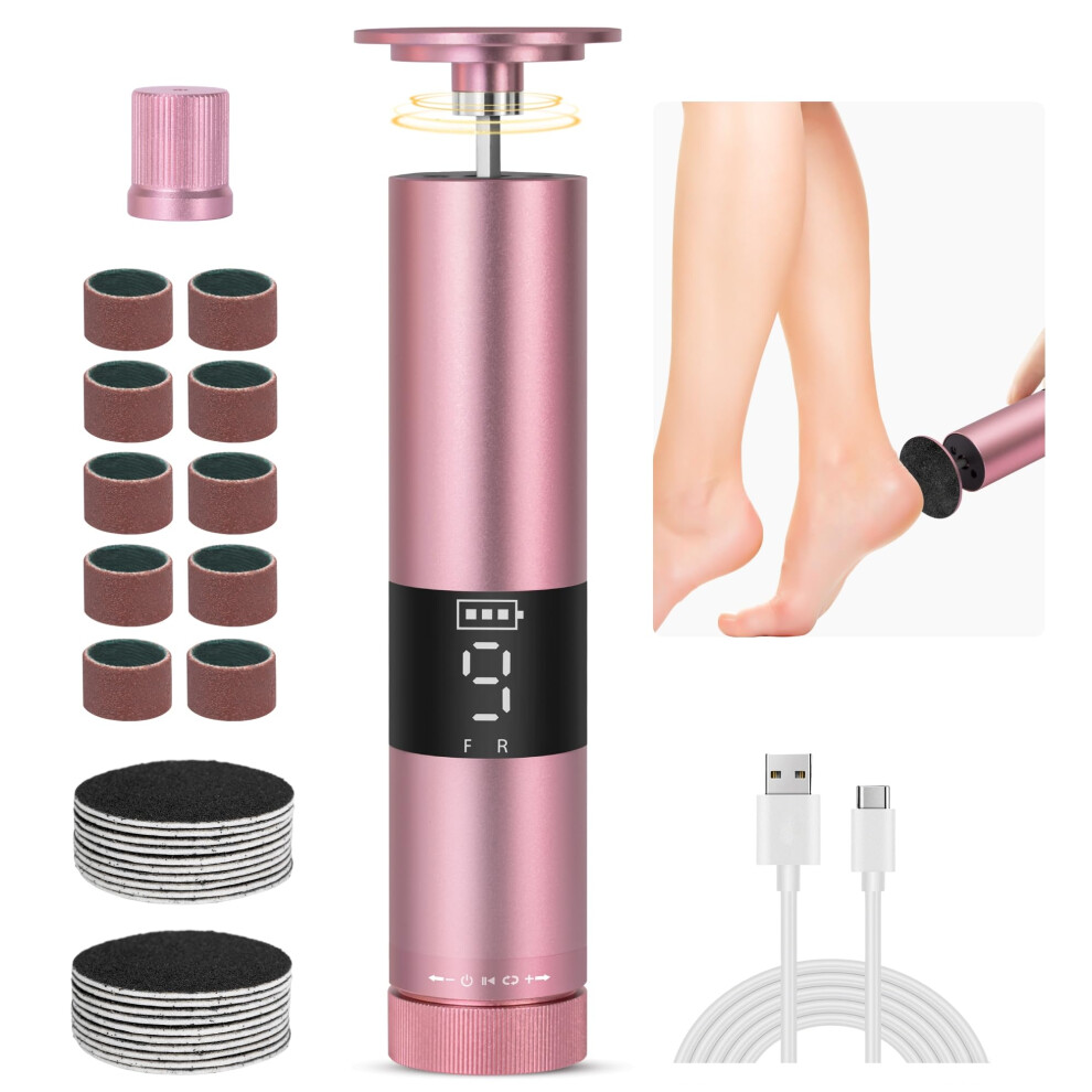 Electric Foot Callus Remover 2in1 Pedicure Kit with 9Speed Display and 30 Sanding Pieces