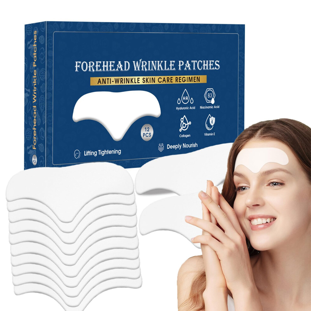 Forehead Wrinkle Patches with Collagen and Aloe, Hydrating Overnight Pads for Smoothing Fine Lines