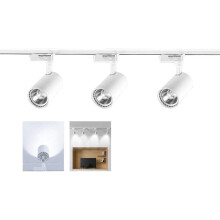 LED Track Lighting Kit 20W White, 360 Rotatable Ceiling Spotlights for Kitchen and Living Room