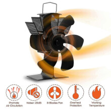 6-Blatt-Warmluftkaminventilator, 8 Farben