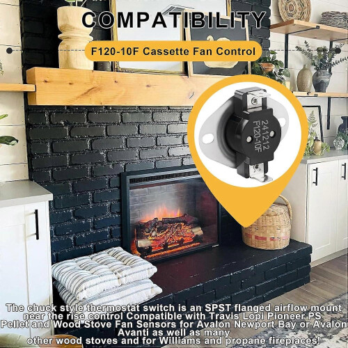 Διακόπτης θερμοστάτη Snap Disc για έλεγχο ανεμιστήρα πέλλετ και ξυλόσομπας, Αυτόματη 1