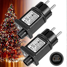 2025 2 pice Transformateur 24V 6W LED d'Alimentation, Adaptateur Pilote Basse Tension Clignoteur IP44 avec 8 Modes,Minuterie et fonction Mmoire pour