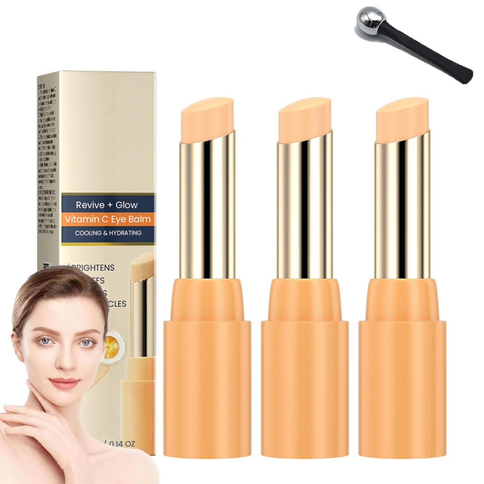 Cream/Dark Vitamin C Eye Set For Circles, Puffiness And Hydration, Brightening Eye Balm Stick 3Pcs