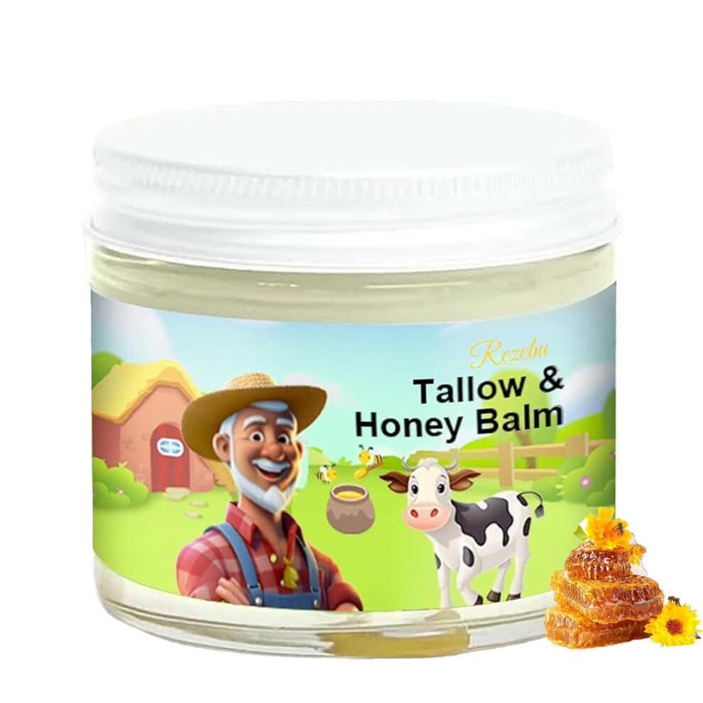 Grass Fed Beef Tallow Balm with Raw Honey for Deep Hydration and Gentle Skin Care