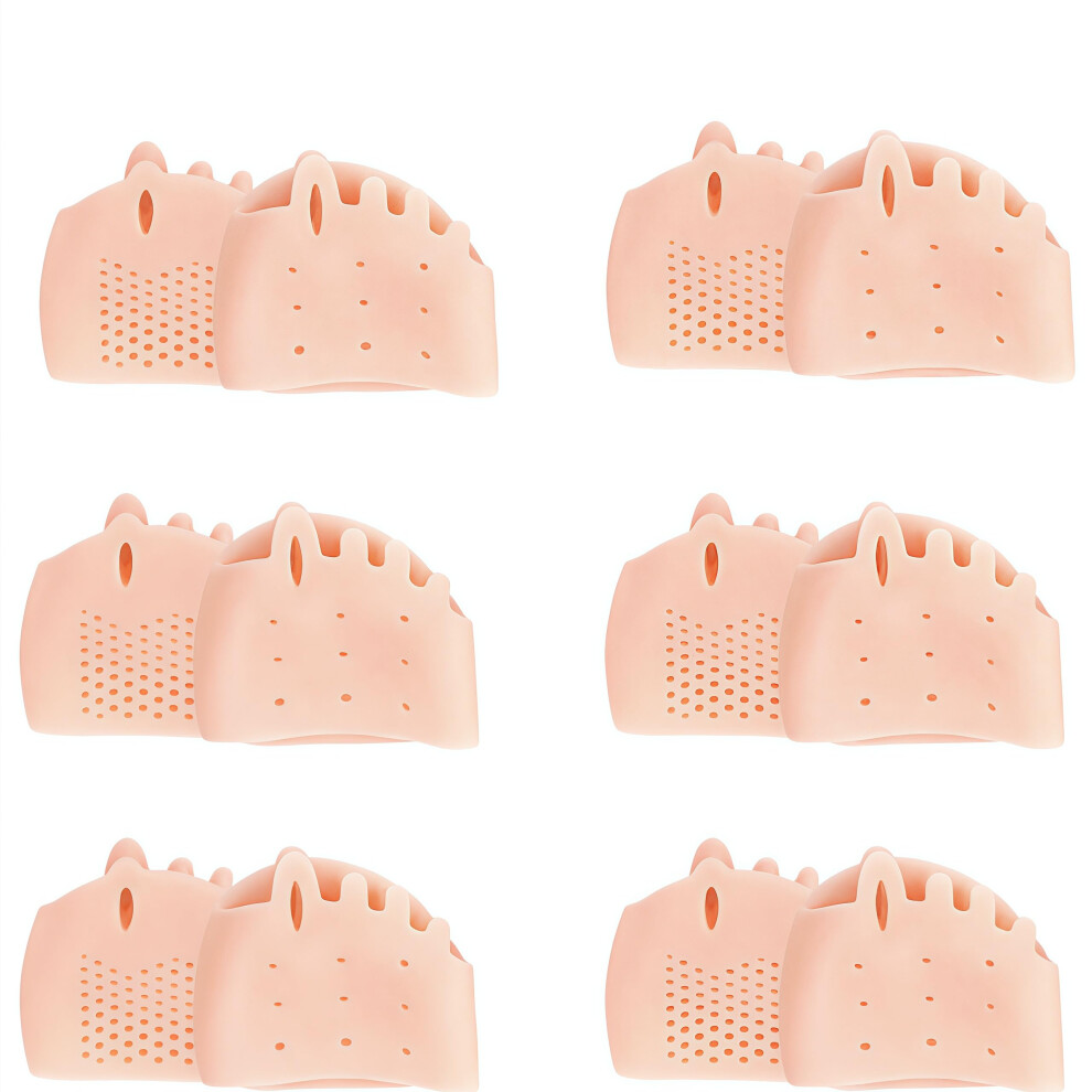 6 Pairs Toe Separators for Overlapping Toes, Soft Silicone Toe Spacers for Foot Alignment  White