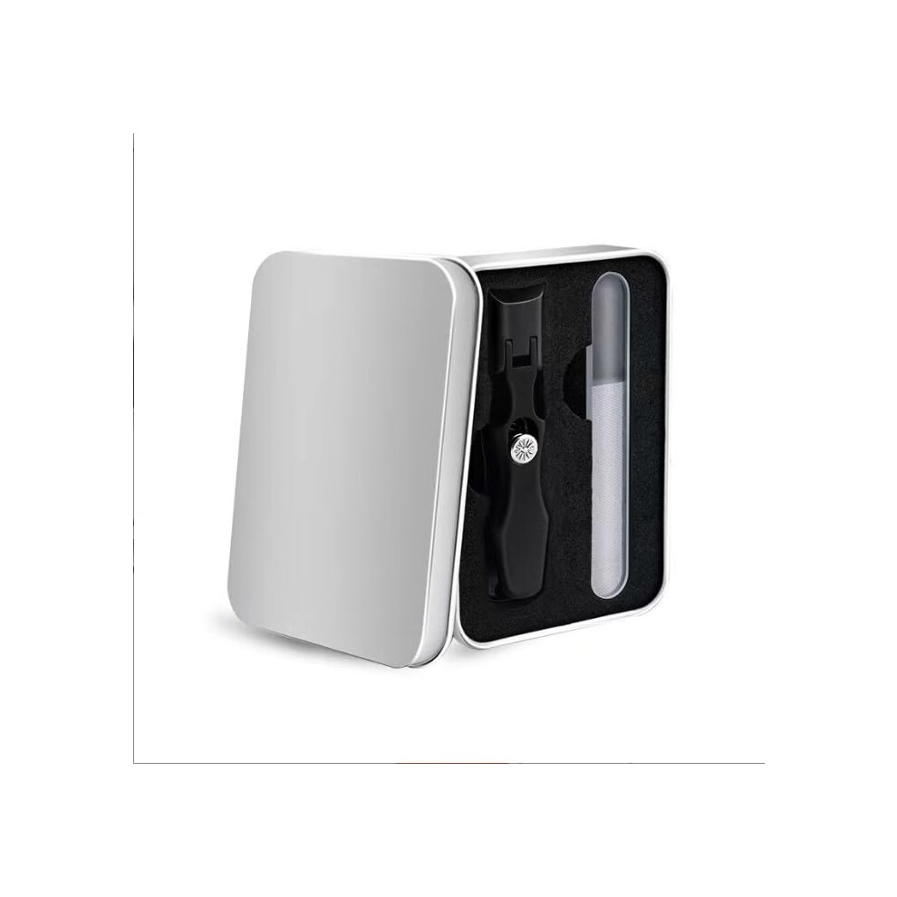 Black Toenail Clipper For Thick Nails, German Steel, Ultrawide Sharp Blade, Large Opening, Case
