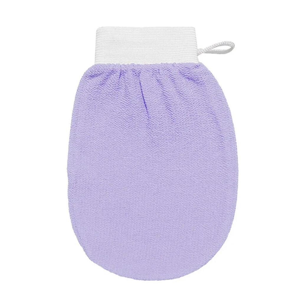 Purple Exfoliating Bath Glove For Shower Selftan Removal Viscose Fiber Body Scrub Mitt