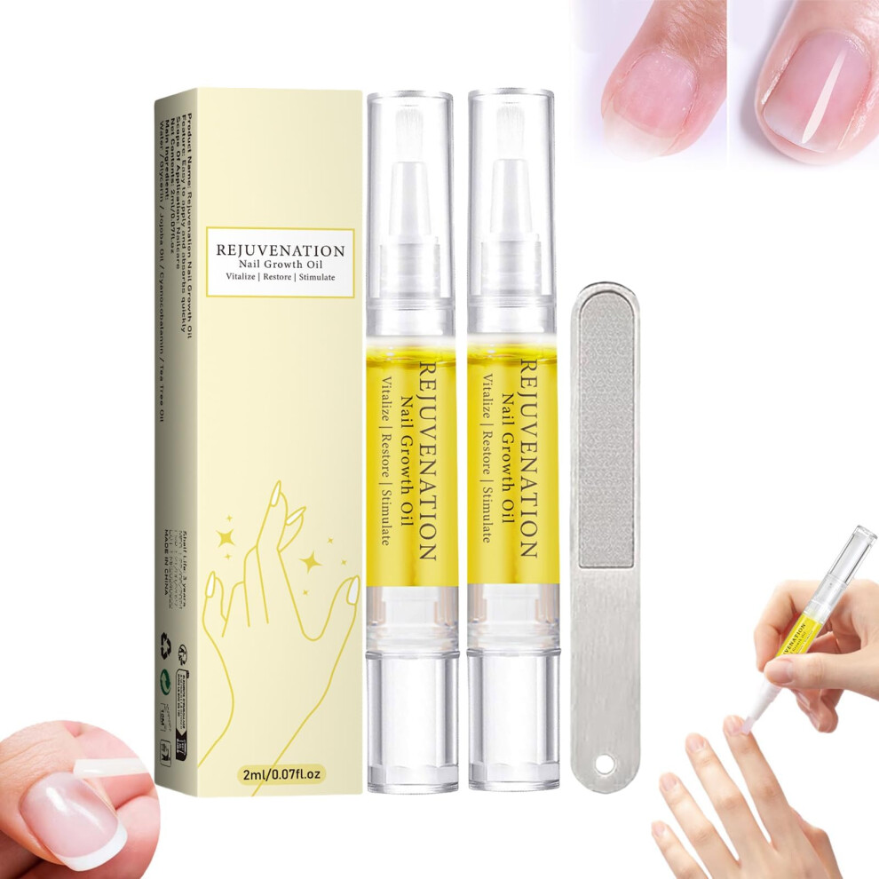 Nail Growth Oil Pen for Stronger Nails, Fast Absorption Cuticle Care, TravelFriendly 2 Pack