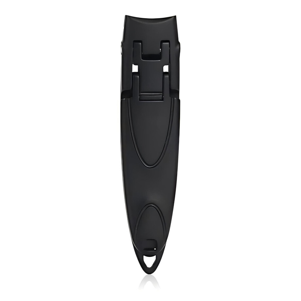 Black Stainless Steel Nail Clipper Ultrathin Splash Proof With Precise Sharp Blades And Nonslip Grip