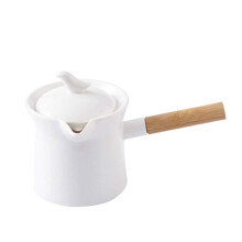 Large Ceramic Milk Pot with Lid and Handle, Oven Microwave Dishwasher Safe, Elegant Design