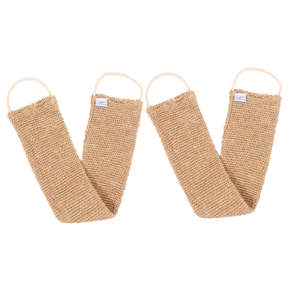 2pcs Ramie Jute Back Scrubber for Shower with Gentle Skin Exfoliation and Quick Dry Design