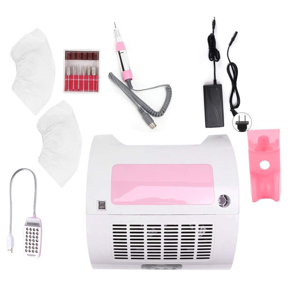 Light 5 In 1 Professional Nail Drill Machine With Dust Collector, 60W Electric File, And Hand Rest