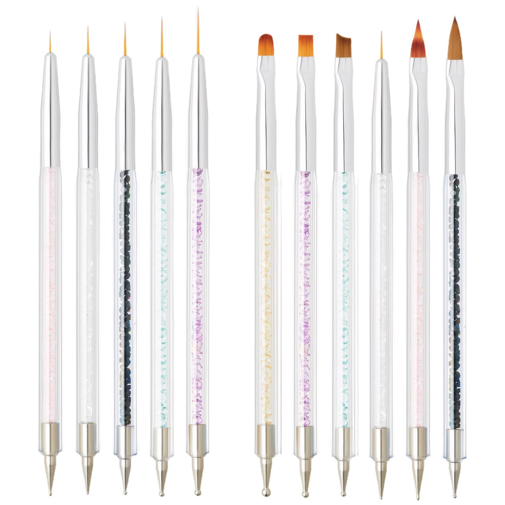 11pcs Professional DoubleEnded Nail Art Brush Set with Precision Tips for Gel Nails and DIY Design