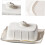 Ceramic Butter Dish with Lid Rectangular Holder Keeps Food Fresh for Kitchen and Bakery Use 2