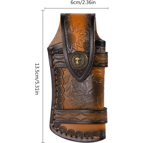 Waterproof Leather Knife Sheath Folding Knife Holster with Compact Protective Design for Camping 2