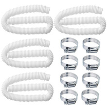 1.25 x 59 Inch Pool Filter Hose for Above Ground Pools with RustProof Clamps, Fits Intex Pump