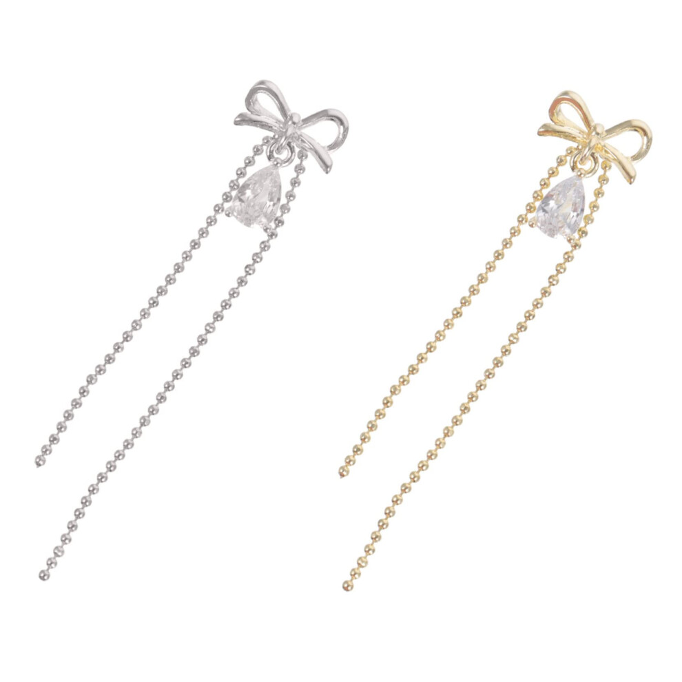 Nail Art Charms 3D Bow Nail Charms with Zircon Accents for DIY Manicure and SalonQuality Finish