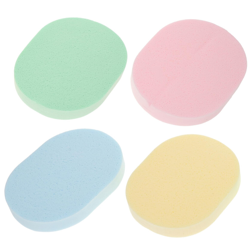 4pcs Oval Facial Cleansing Sponges for Gentle Exfoliation and Effective Makeup Removal