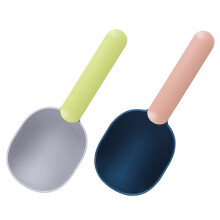 2pcs Pet Food Scoop for Dogs and Cats Plastic Dog Food Shovel Dishwasher Safe Easy Feeding Grey Green