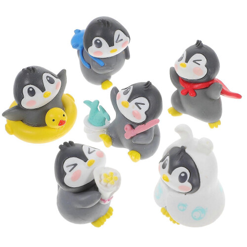 Penguin Decor Creative Desktop Penguin Ornamente für Dekor 6Pcs Set 2