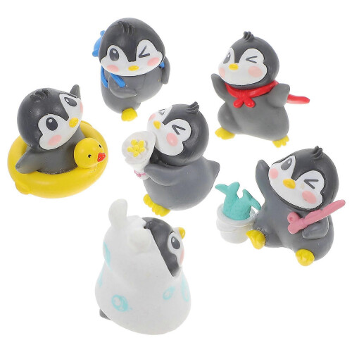 Penguin Decor Creative Desktop Penguin Ornamente für Dekor 6Pcs Set 1