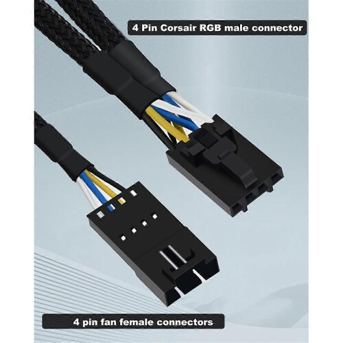 RGB Splitter για Corsair RGB HUB, Lighting Node Core και ICUE Commander CORE XT 4 Pin Αρσενικό σε Θηλυκό 1