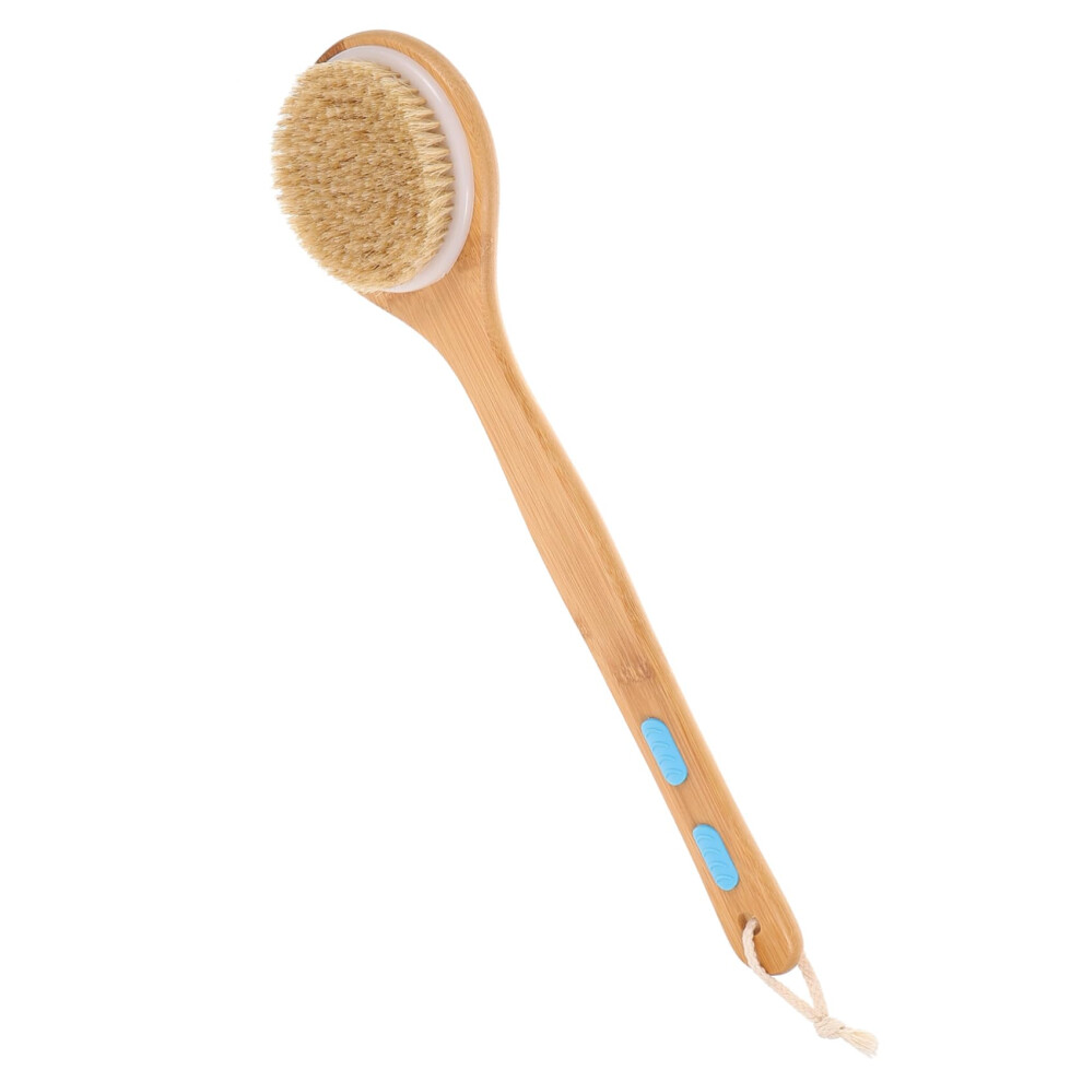 DualSided Long Handle Bath Brush with Soft and Firm Bristles for Exfoliating Back Scrubber