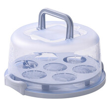Blue Cake Carrier with Lid and Handle, Secure Buckles, Freshness Preservation for Parties