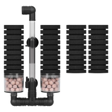 Aquarium Sponge Filter with Ceramic Media for Betta Fry Shrimp Fish Tank, Dual Filtration, 40Gal