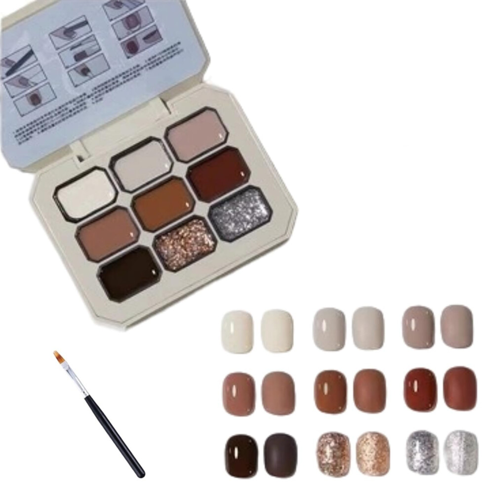 Nine Color Solid Cream Gel Nail Polish Set, Quick Drying Long Lasting Palette for DIY Manicure