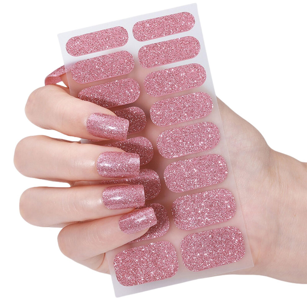 Gel Nail Strips SelfAdhesive Solid Color Nail Polish Wraps for Salon Style Manicure