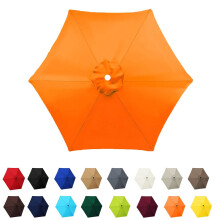 Patio Umbrella Replacement Canopy Waterproof UV50+ 8 Ribs Garden Parasol Cover Orange 2.30m