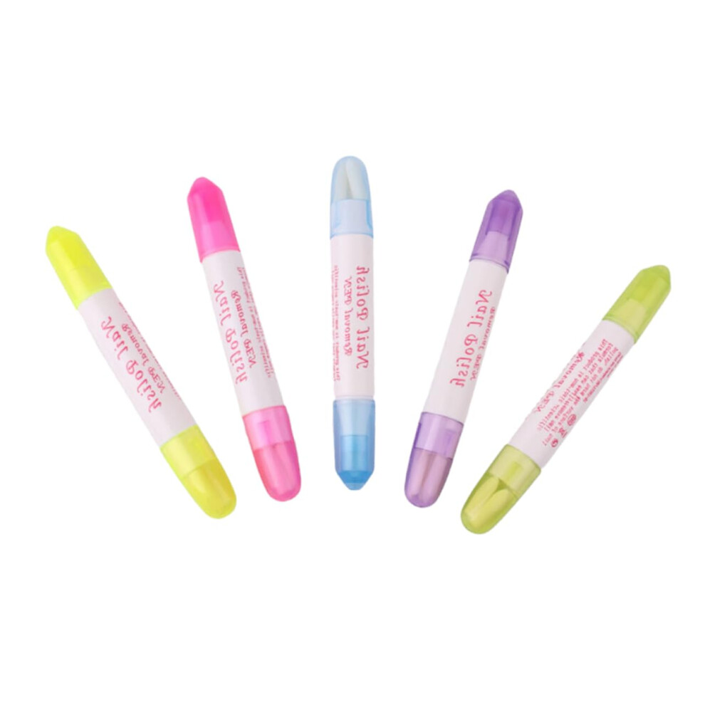 5pcs Nail Polish Remover Pen and Correction Pencil Set for Precise Manicure Clean Up