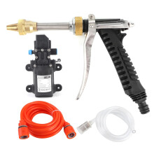 12V Portable Car Pressure Washer 130PSI Pressure Cleaner Pump Kit with Hose and Gun