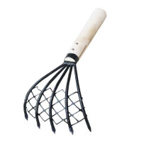 Clam Rake with Wooden Handle, 5 Claw Pointed Design for Shellfish Digging and Beach Harvesting