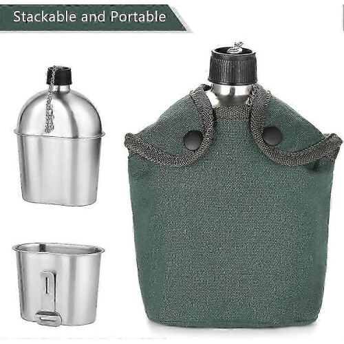 LN-Military Canteen Kit-2τμχ Σετ ποτηριών στρατιωτικής καντίνας από ανοξείδωτο ατσάλι (100 1