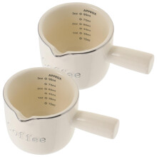 2pcs Small Ceramic Creamer Pitcher with Handle, Drip Spout, Easy Clean Milk and Sauce Jug