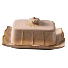 Ceramic Butter Dish with Lid Rectangular Covered Design Durable Microwave and Refrigerator Safe