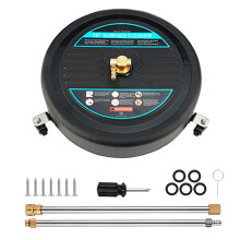16 Inch Stainless Steel Pressure Washer Surface Cleaner with Wheels for Patio and Driveway Cleaning