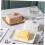 Butter Dish with Lid, Rectangular Ceramic Design, Freshness Sealing, Stylish Kitchen Storage Tray 3