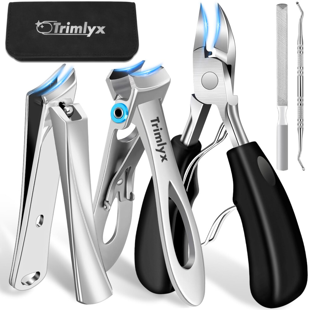 Toenail Clippers Heavy Duty for Thick Nails Seniors, Ingrown Toenail Clippers Large Set 5Pcs