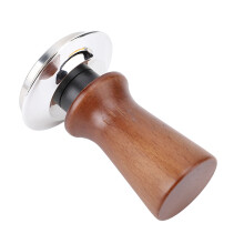 Spring Loaded Wood & Steel 58mm Coffee Tamper for Home & Cafe