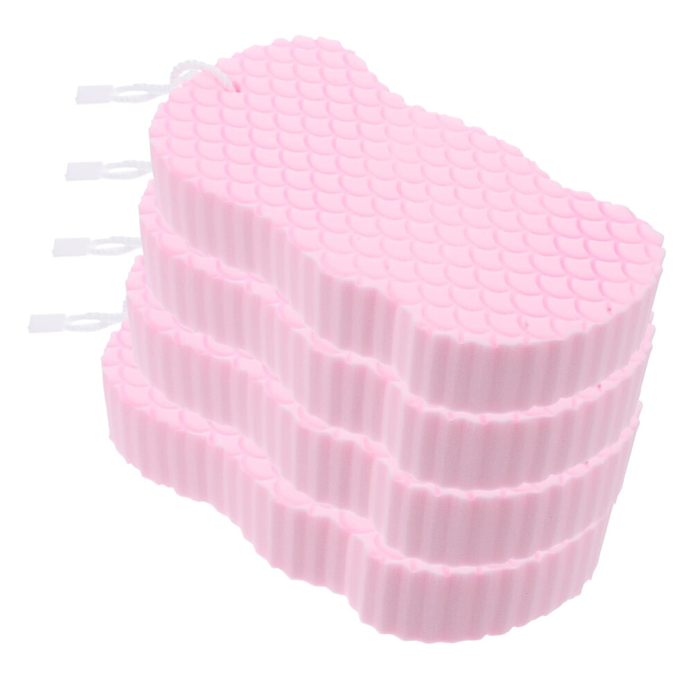 4pcs DoubleSided Bath Sponge Set with Gentle Exfoliating Body Scrubber for Shower and Travel