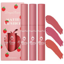 Matte Liquid Lipstick Set with Lip Liner, Long Lasting Waterproof Vegan Fade Resistant 3 Colors
