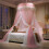 Mosquito Net for Bed Double Layer Lace Dome Canopy 360 Full Coverage for Single Double Pink White 1