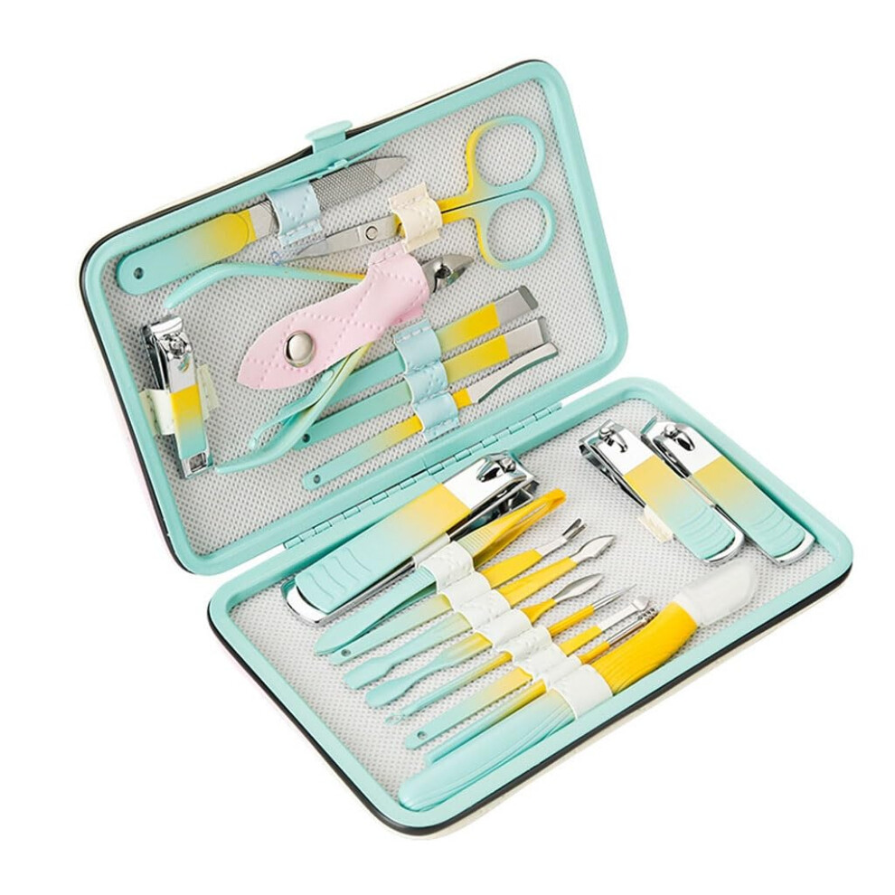 Manicure Set 18 Piece Pedicure Kit Professional Nail Clippers Compact Travel Grooming Tools