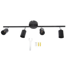 LED Ceiling Track Lighting 4Light Matte Black Adjustable 330 Spotlights Foldable for Kitchen