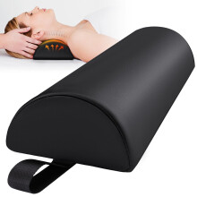 Massage Table Bolster PU Leather Half Round Pillow with Strap Handle for Neck Knee Ankle Support