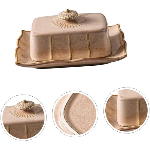 Ceramic Butter Dish with Lid, Rectangular FreshKeeping Container, Easy to Clean, Food Safe 2